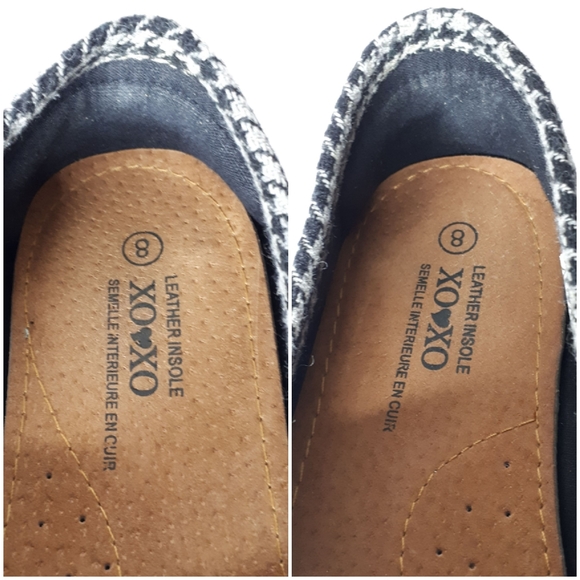 XOXO Houndstooth Canvas Slip On Flat Shoes Leather - Picture 4 of 10